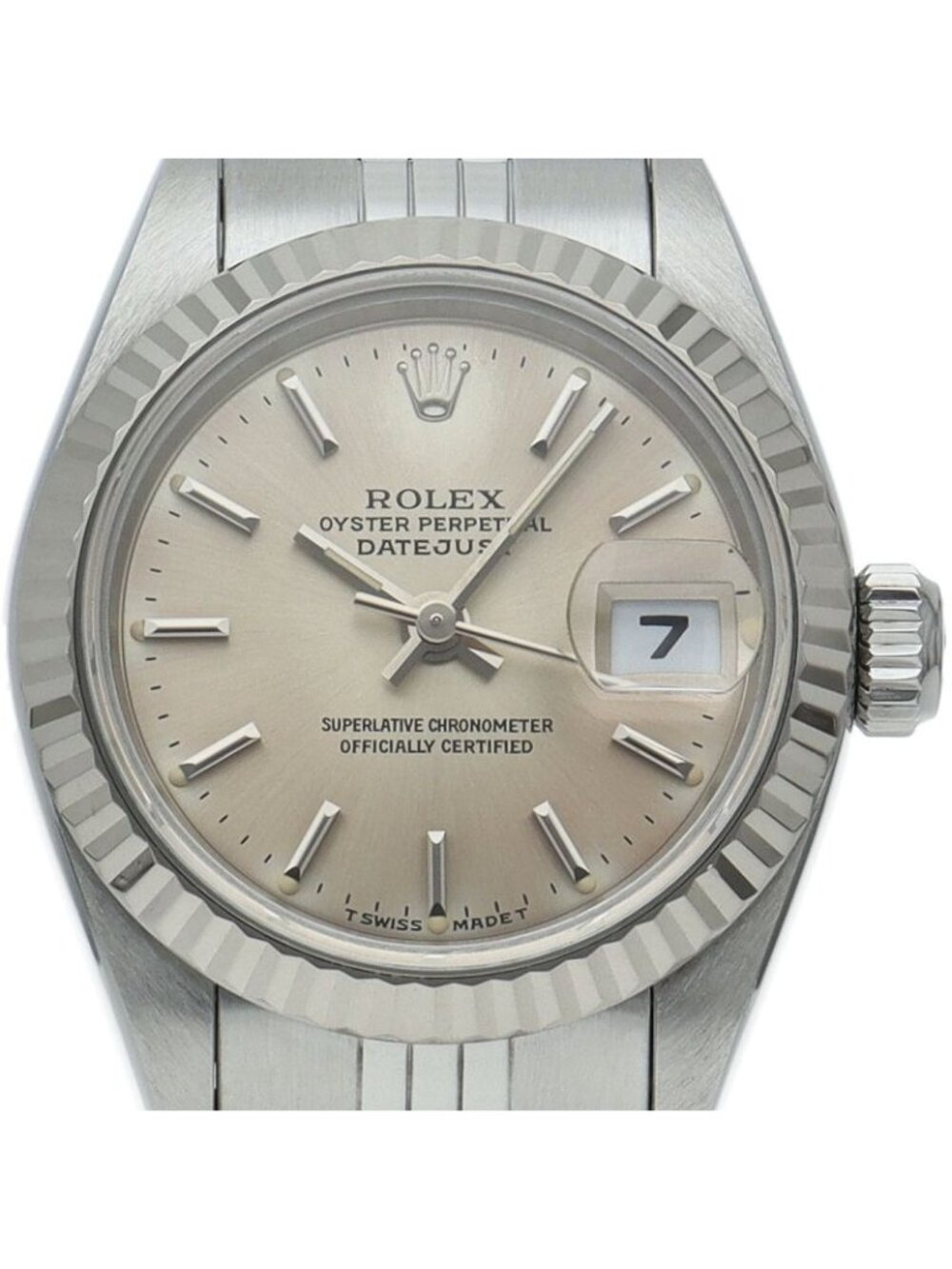 Rolex Datejust Watch 18k White Gold SS Silver